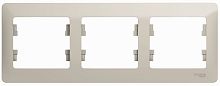 Рамка горизонтальная Systeme Electric Glossa 3-м. молочный картинка